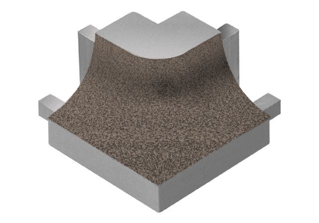 DILEX-AHK Coin extérieur rond 90° avec un radius de 3/8" Aluminium Anthracite clair