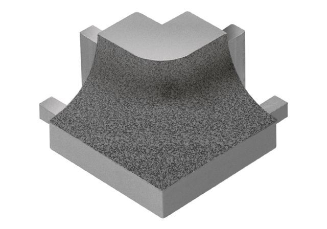 DILEX-AHK Coin extérieur rond 90° avec un radius de 3/8" Aluminium Gris pierre