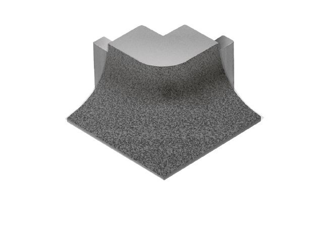 DILEX-AHKA Outside Corner 90° with 3/8" Radius Anodized Aluminum Stone Grey