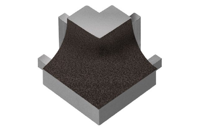 DILEX-AHK Coin extérieur carré 90° avec un radius de 3/8" Aluminium Anthracite foncé