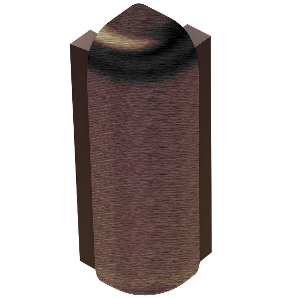 RONDEC-STEP Coin extérieur 90° avec ailette verticale de 1-1/2" Aluminium anodisé Bronze antique brossé 3/8" (10 mm)