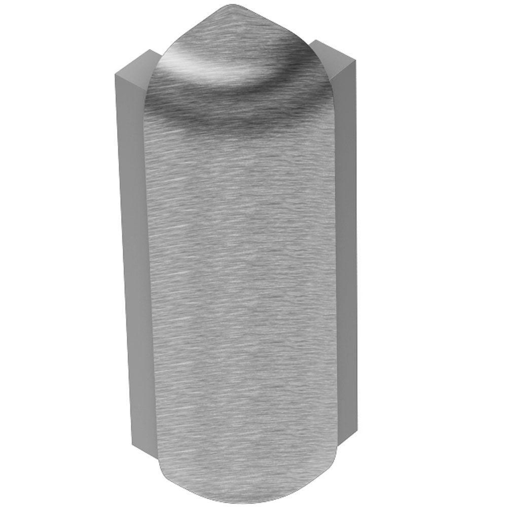 RONDEC-STEP Outside Corner 90° with 2-1/4" Vertical Leg Anodized Aluminum Brushed Chrome 5/16" (8 mm)
