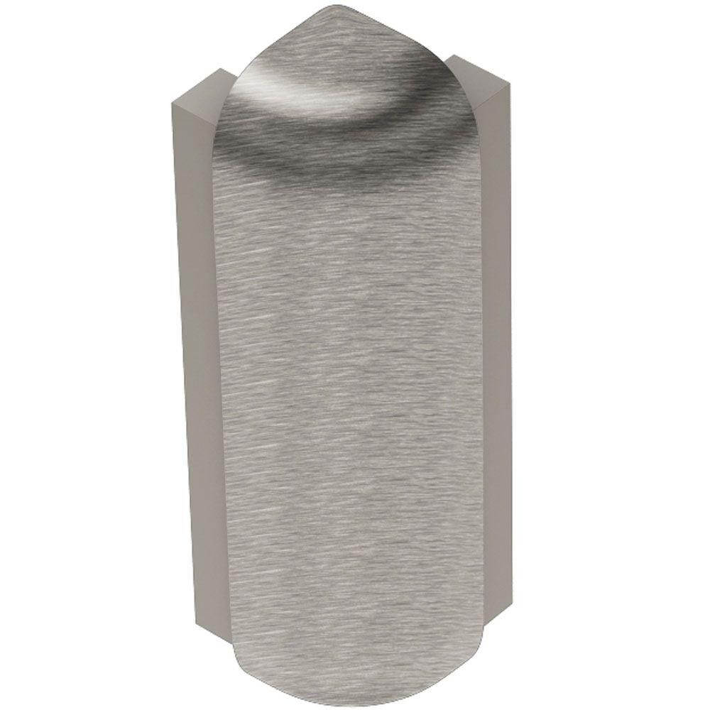 RONDEC-STEP Outside Corner 90° with 1-1/2" Vertical Leg Anodized Aluminum Brushed Nickel 5/16" (8 mm)