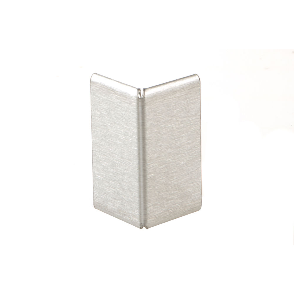SCHIENE-STEP Countertop/Stairs Outside Corner 90° for Stairs with 1-3/16" Vertical Leg Stainless Steel (V2) Brushed 1/2" (12.5 mm) x 8' 2-1/2"