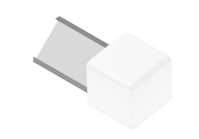 QUADEC Coin extérieur 90° Aluminium anodisé Blanc Éclatant 3/8" (10 mm)