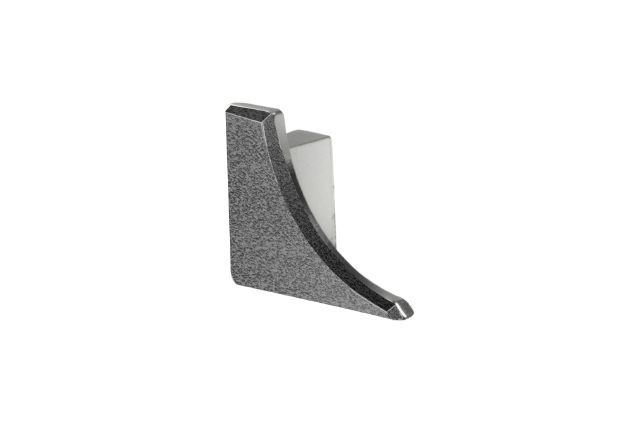 DILEX-AHKA Left End Cap with 3/8" Radius Anodized Aluminum Stone Grey