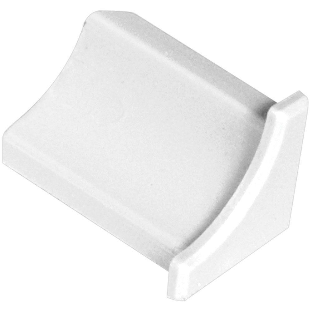 DILEX-PHK End Cap with 3/8" Radius PVC Plastic Bright White