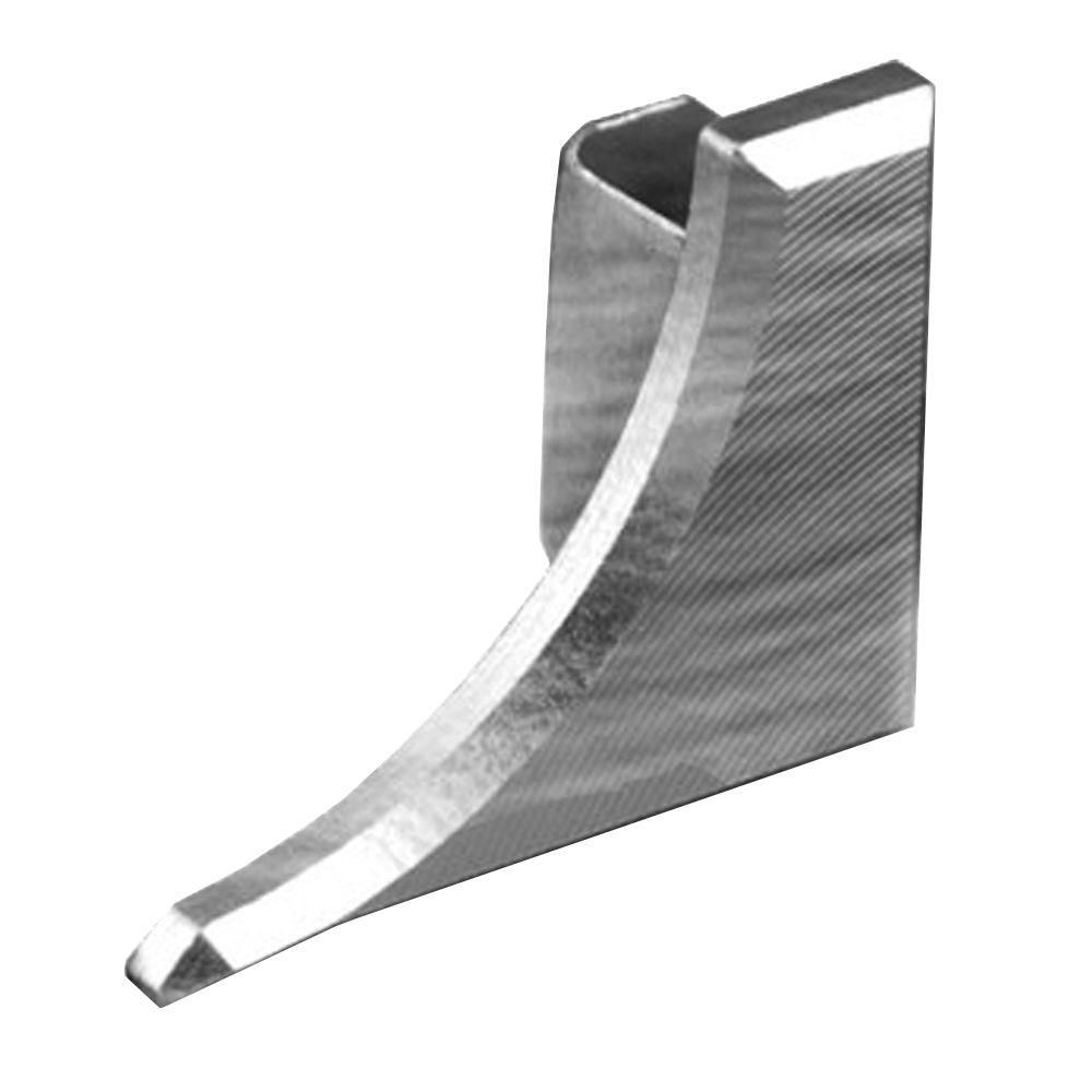 DILEX-AHKA Right End Cap with 3/8" Radius Anodized Aluminum Brushed Chrome