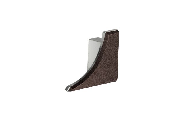 DILEX-AHKA Right End Cap with 3/8" Radius Anodized Aluminum Dark Anthracite