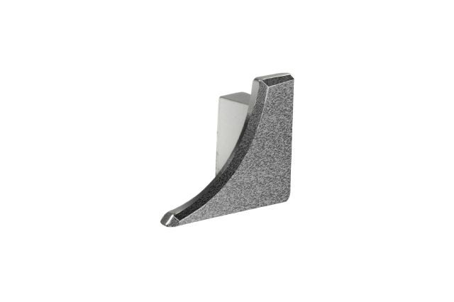 DILEX-AHKA Right End Cap with 3/8" Radius Anodized Aluminum Pewter