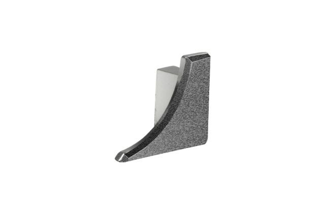 DILEX-AHKA Right End Cap with 3/8" Radius Anodized Aluminum Stone Grey