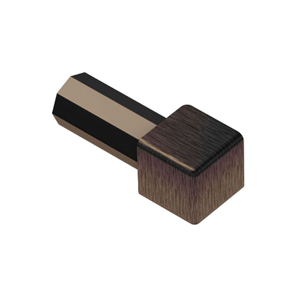 QUADEC In/Out Corner 90° Anodized Aluminum Brushed Antique Bronze 3/8" (10 mm)