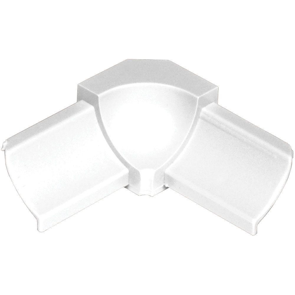 DILEX-PHK Inside Corner 135° with 3/8" Radius PVC Plastic Bright White