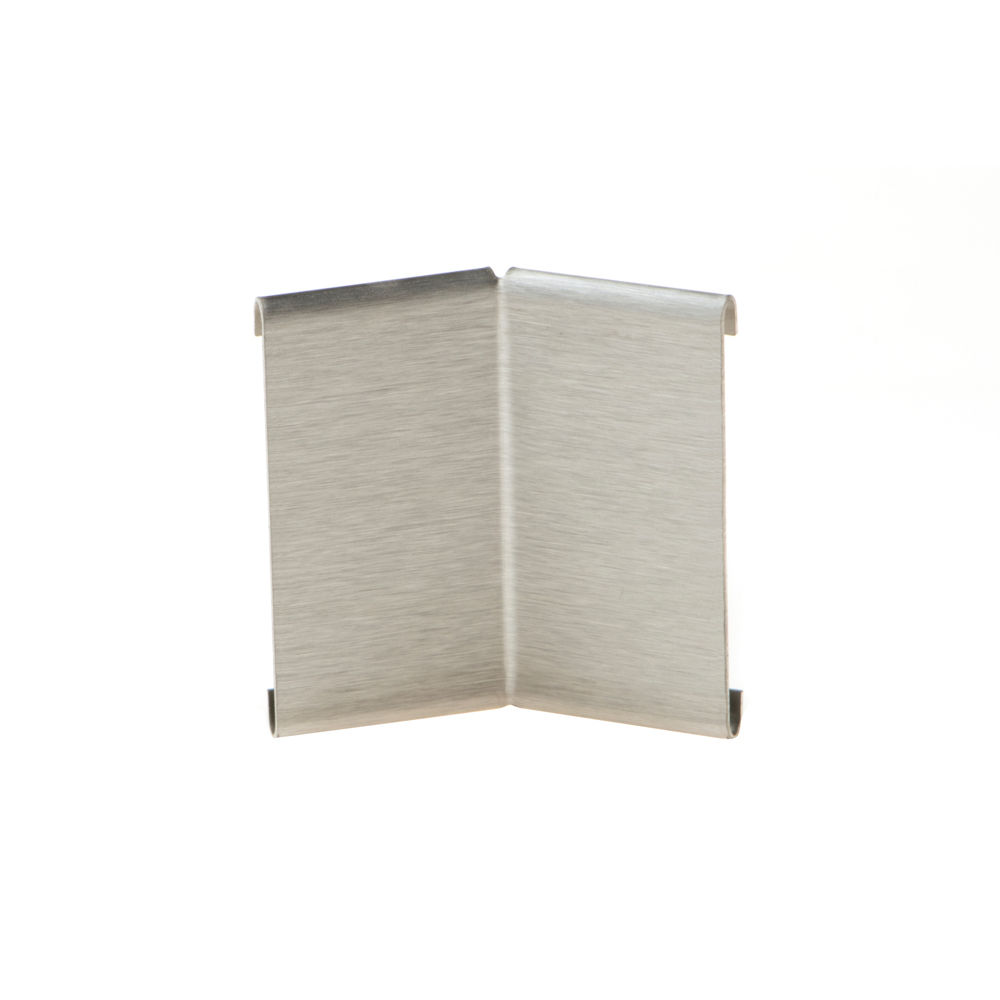 SCHIENE-STEP Inside Corner 135° with 1-1/2" Vertical Leg Stainless Steel (V2) Brushed 11/32" (9 mm) x 8' 2-1/2"