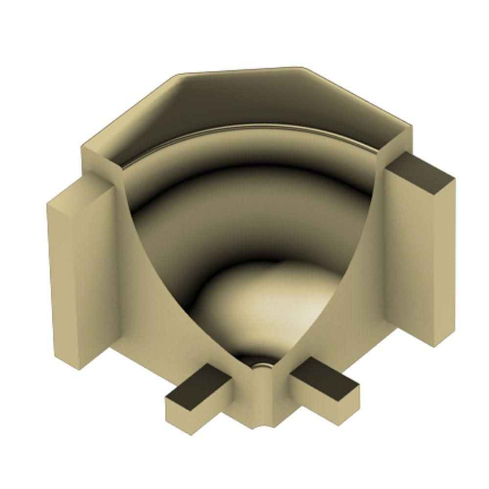 DILEX-AHK Inside Corner 90° with 3/8" Radius Anodized Aluminum Polished Brass