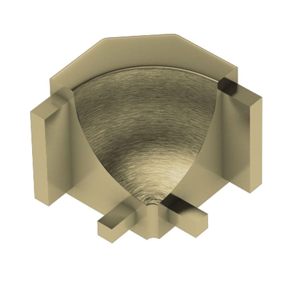 DILEX-AHK Inside Corner 90° with 3/8" Radius Anodized Aluminum Brushed Brass