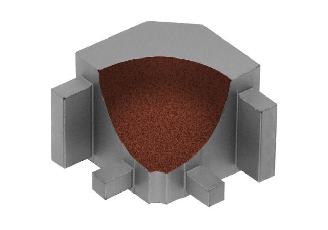 DILEX-AHK Inside Corner 90° with 3/8" Radius Aluminum Rustic Brown