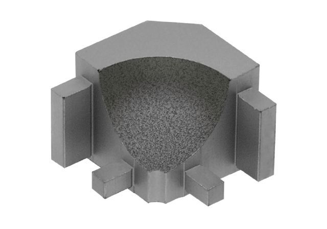 DILEX-AHK Inside Corner 90° with 3/8" Radius Aluminum Stone Grey