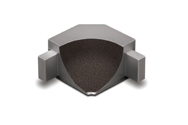 DILEX-AHKA Inside Corner 90° with 3/8" Radius Anodized Aluminum Dark Anthracite