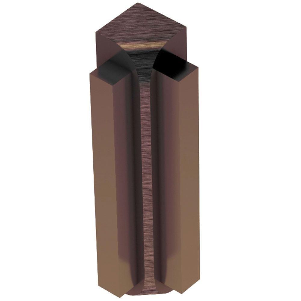 RONDEC-STEP Coin intérieur 90° avec ailette verticale de 1-1/2" Aluminium anodisé Bronze antique brossé 5/16" (8 mm)
