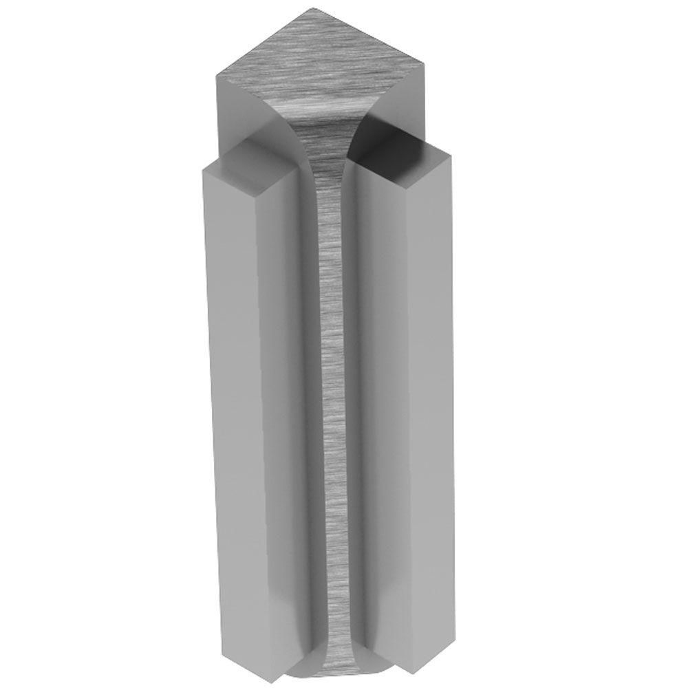 RONDEC-STEP Coin intérieur 90° avec ailette verticale de 2-1/4" Aluminium anodisé Chrome brossé 5/16" (8 mm)