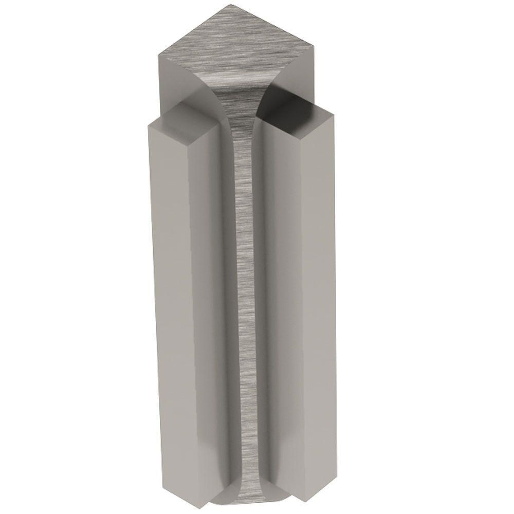 RONDEC-STEP Coin intérieur 90° avec ailette verticale de 1-1/2" Aluminium anodisé Nickel brossé 5/16" (8 mm)