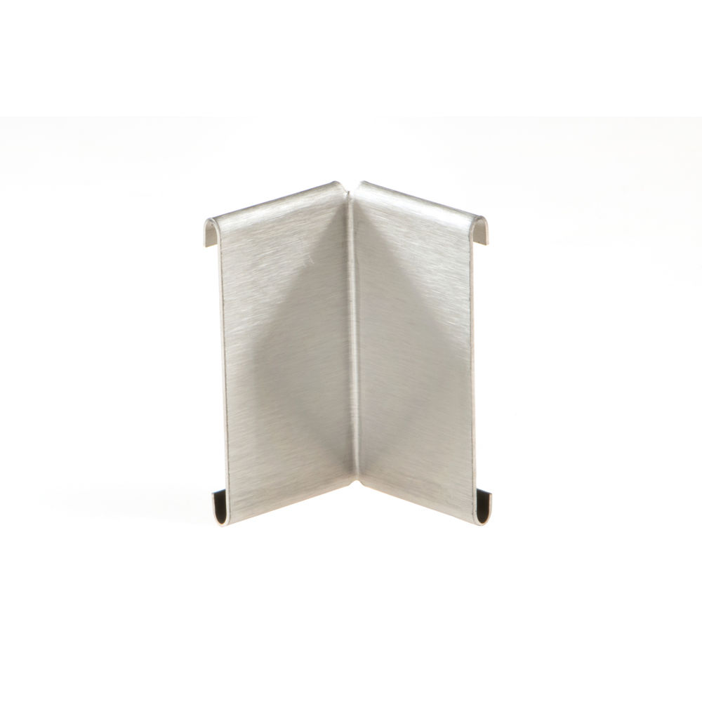 SCHIENE-STEP Countertop/Stairs Inside Corner 90° with 1-1/2" Vertical Leg Stainless Steel (V2) Brushed 11/32" (9 mm)