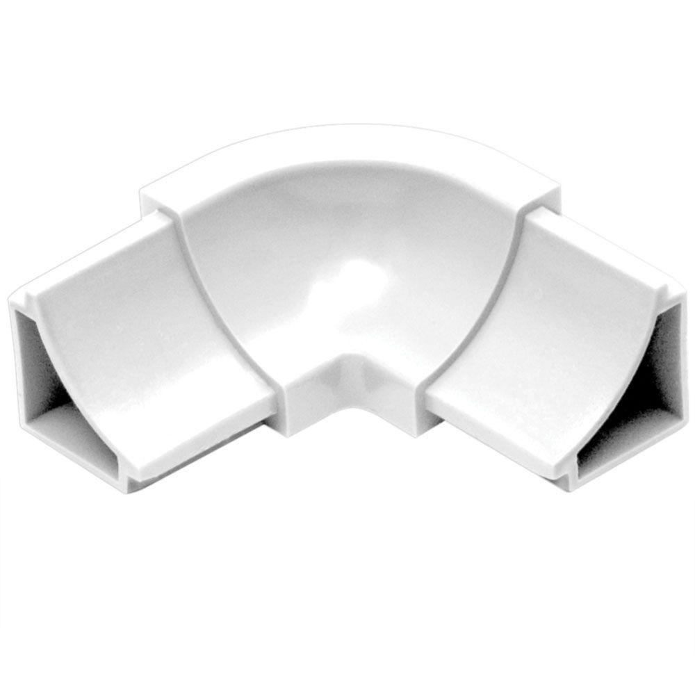 DILEX-HKW Inside Corner 90° 3-Way with 11/16" Radius PVC Plastic Bright White