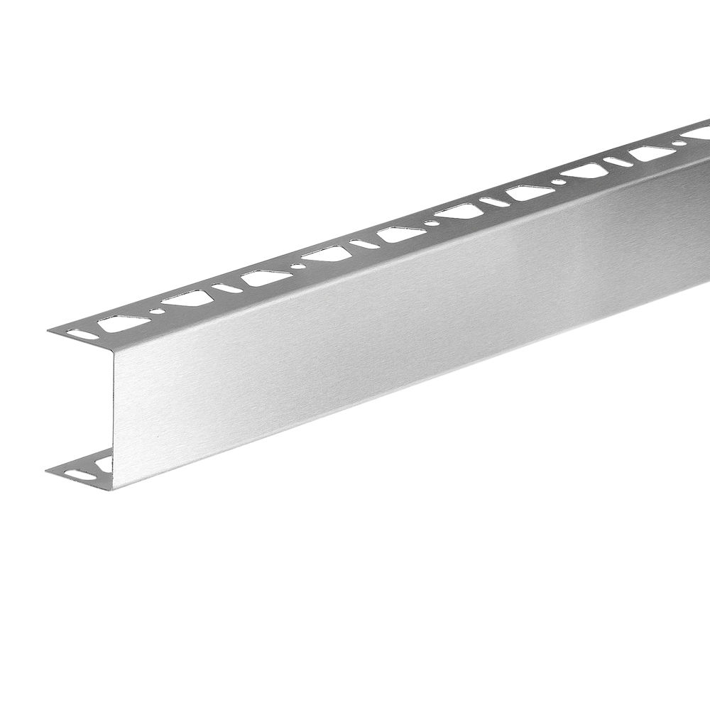 KERDI-BOARD-ZA Finishing U-Shaped Profile Stainless Steel (V2) Brushed 1-1/2" (38 mm) x 8' 2-1/2"