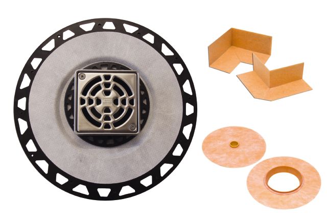 KERDI-DRAIN Drain Kit with Flange ABS 2" with Square Grate Stainless Steel 4"