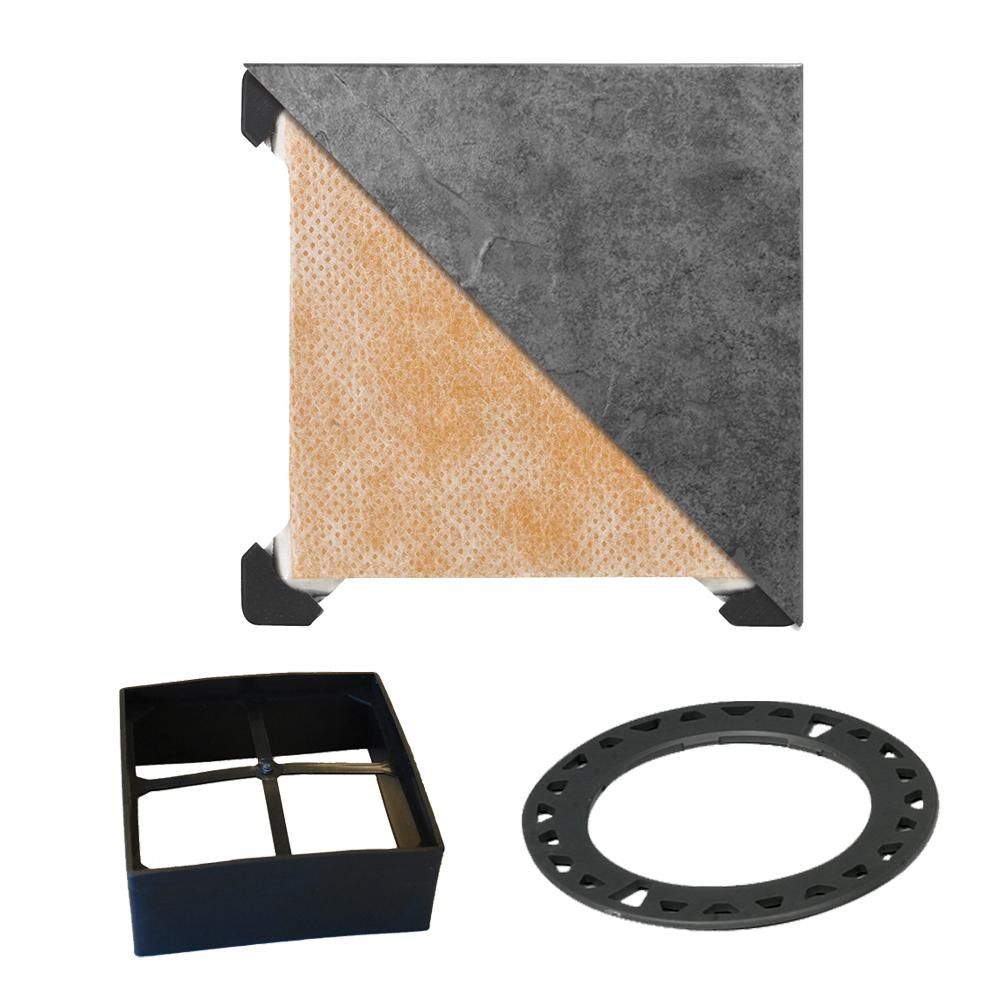 KERDI-DRAIN Ensemble de grille carrée à carreler Acier inoxydable (V2) 4"