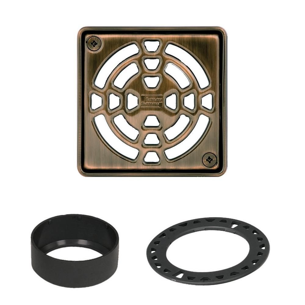 KERDI-DRAIN Square Grate Kit Classic Stainless Steel (V2) Oil-Rubbed Bronze 4"