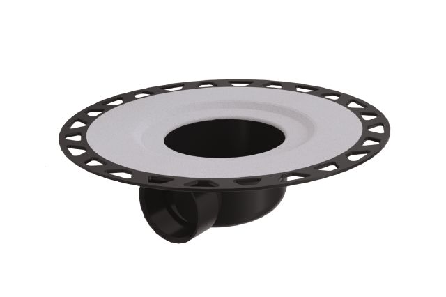 KERDI-Drain-H Bride horizontale ABS sans manchons et coins Noir sortie de 2"