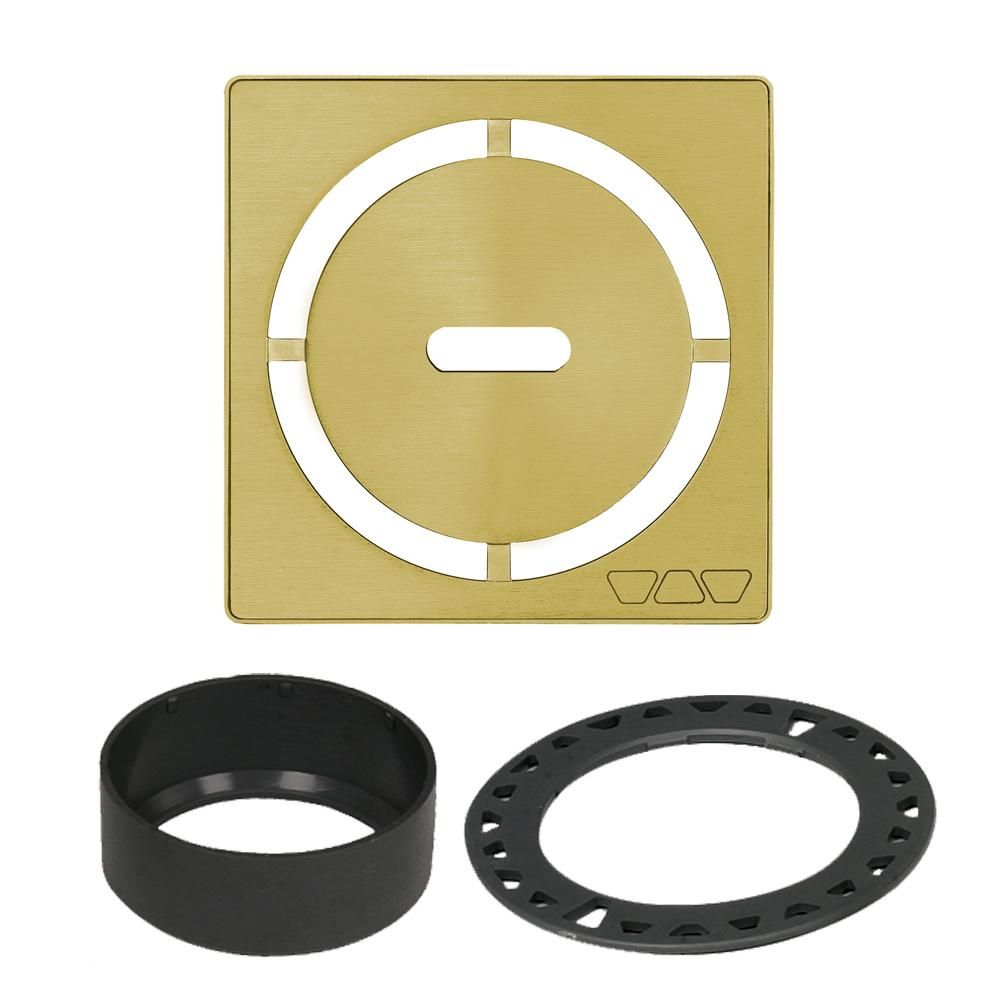 KERDI-DRAIN Square Grate Kit Pure Stainless Steel (V2) Brushed Classic Gold 4"