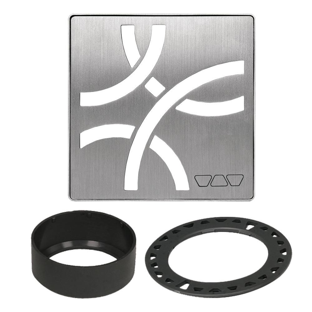 KERDI-DRAIN Square Grate Kit Curve Stainless Steel (V2) Brushed 4"