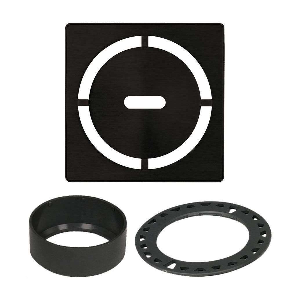 KERDI-DRAIN Ensemble de grille carrée Pure Acier inoxydable (V2) Noir mat 4"