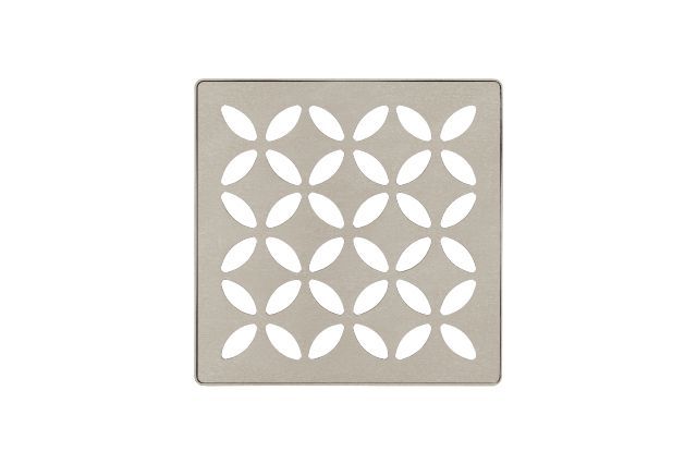 KERDI-DRAIN Square Grate Kit Floral Stainless Steel (V2) Greige 4"