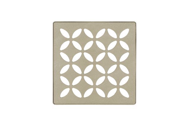 KERDI-DRAIN Square Grate Kit Floral Stainless Steel (V2) Cream 4"