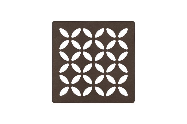 KERDI-DRAIN Square Grate Kit Floral Stainless Steel (V2) Bronze 4"