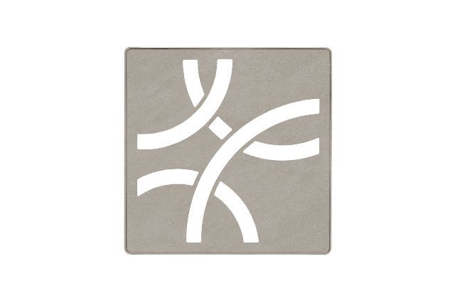 KERDI-DRAIN Square Grate Kit Curve Stainless Steel (V2) Stone Grey 4"