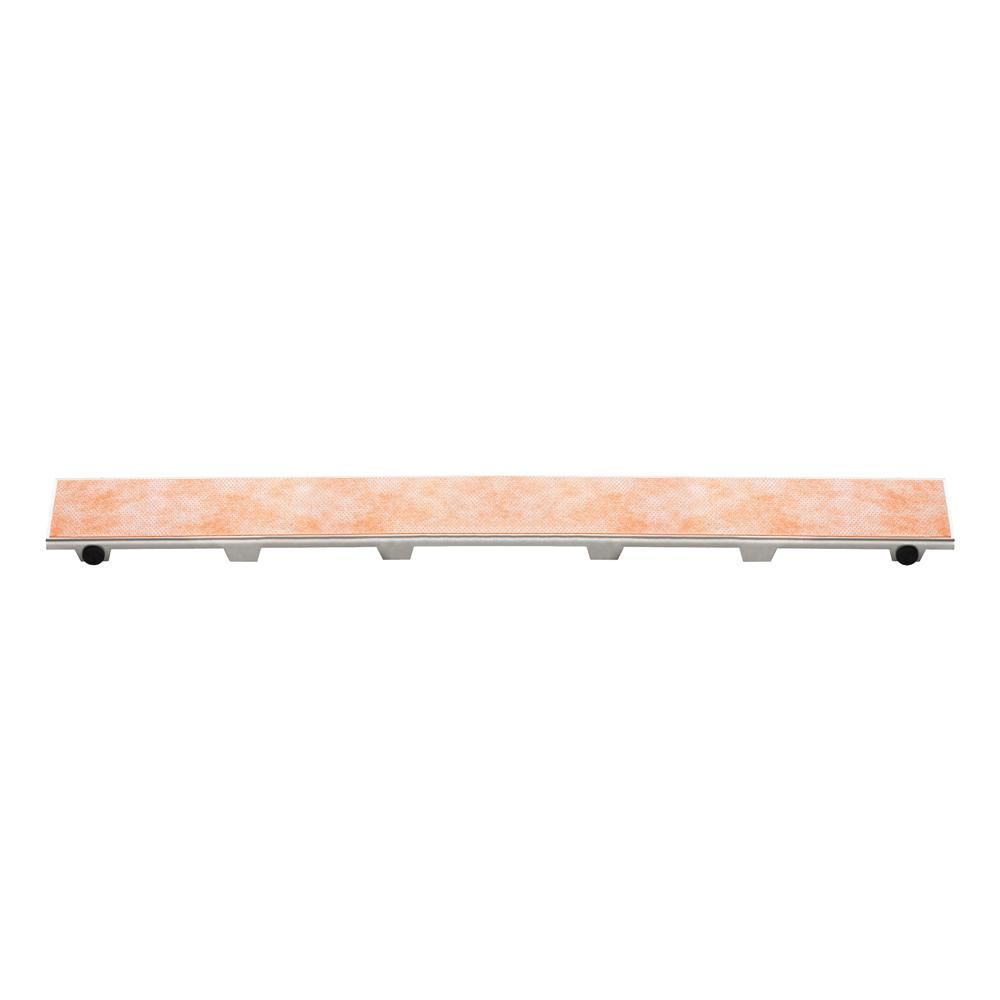 KERDI-LINE Drain linéaire encastré avec design de grille sans cadre à carreler Acier inoxydable (V4) brossé 1-1/8" (30 mm) x 27-9/16