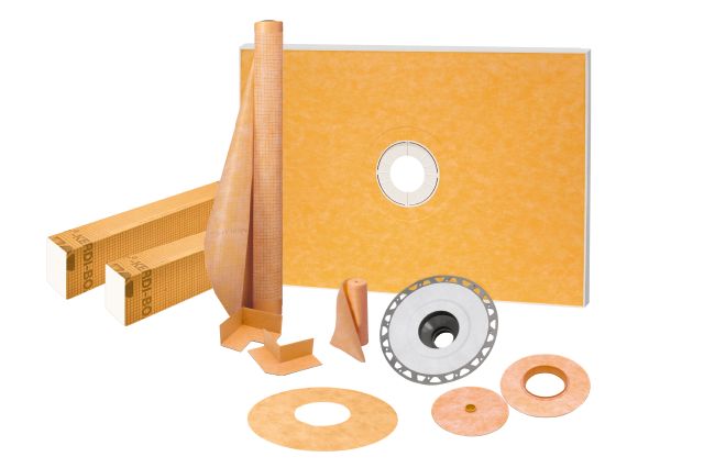 KERDI-SHOWER-KIT Ensemble de douche avec position de sortie centrée sans gille avec 2" ABS bride 38" x 60"