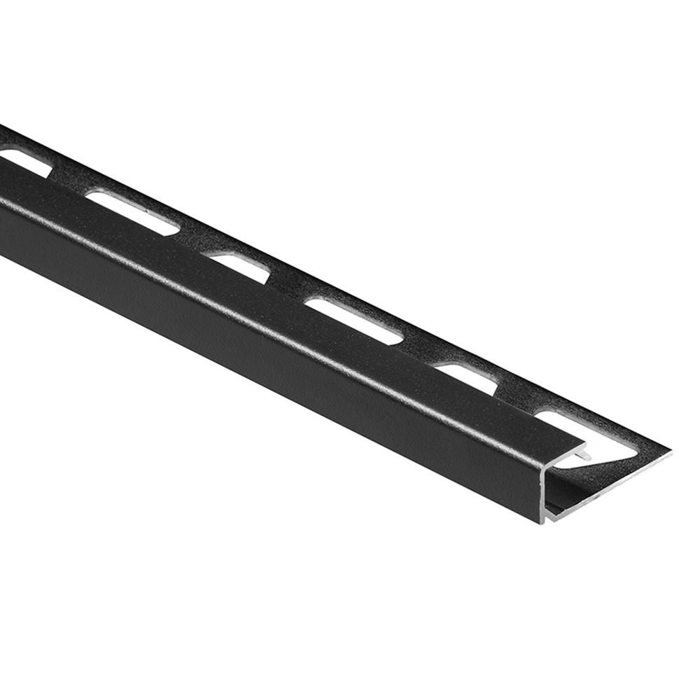 QUADEC Square Edge Trim Anodized Aluminum Satin Black 1/2" (12.5 mm) x 8' 2-1/2"