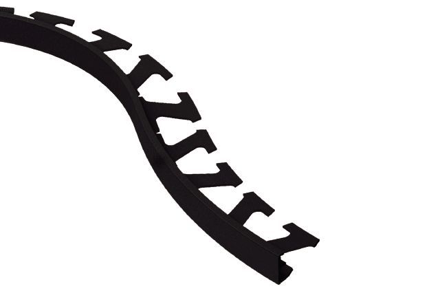 SCHIENE Wall Radius Edge Profile with Minimum Reveal Aluminum Satin Black 5/16" (8 mm) x 8' 2-1/2"