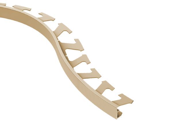SCHIENE Profilé de bordure de mur flexible avec rebord minimal Aluminium Sable 5/16" (8 mm) x 8' 2-1/2"