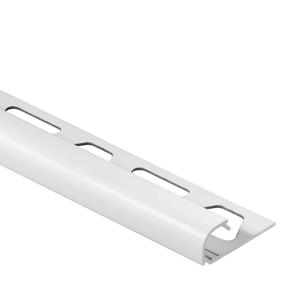 RONDEC Bullnose Edge Trim Aluminum Satin White 3/8" (10 mm) x 8' 2-1/2"