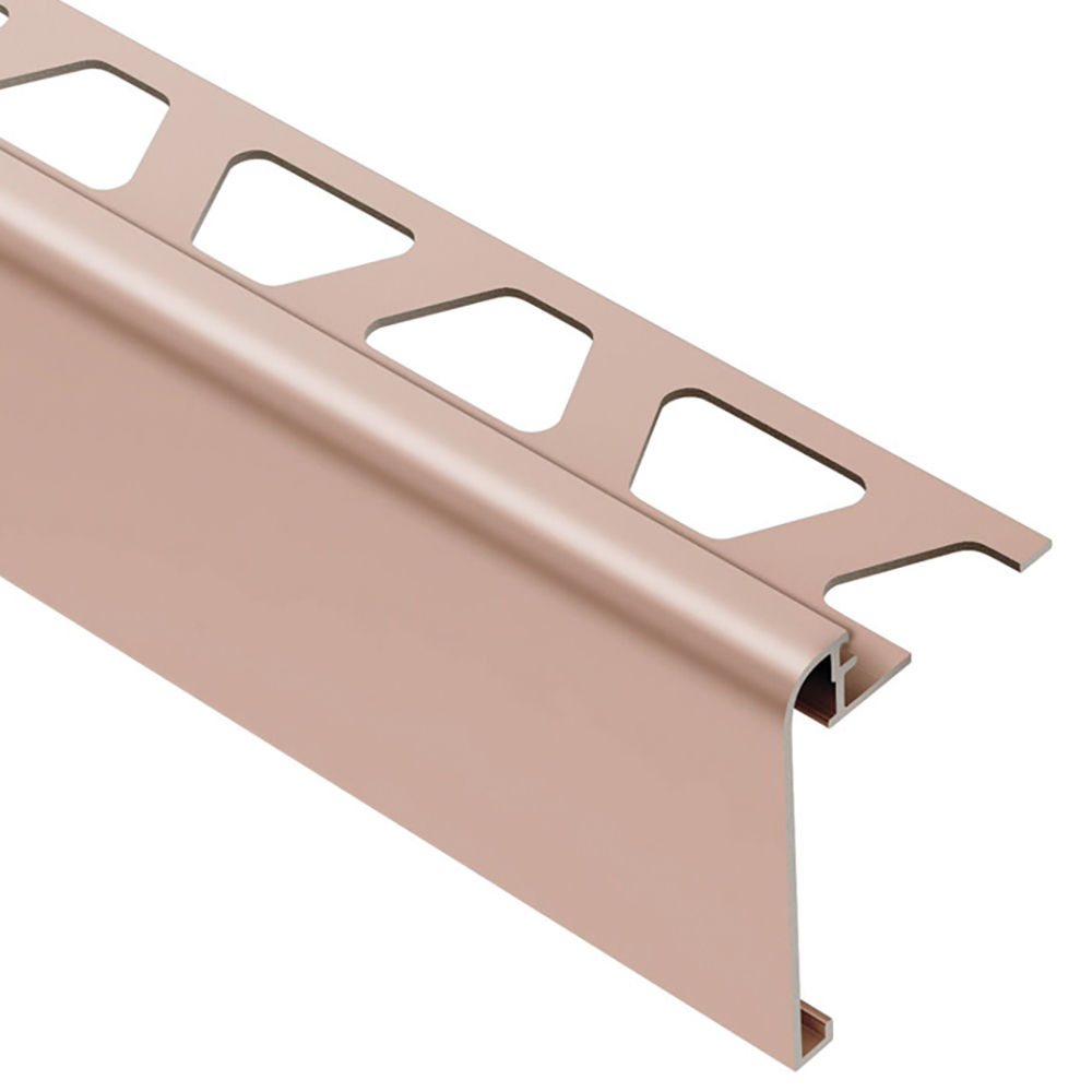 RONDEC-STEP Profilé de finition et protection des rebords avec ailette verticale de 2-1/4" Aluminium anodisé Cuivre mat 3/8" (10 mm) x 8' 2-1/2"