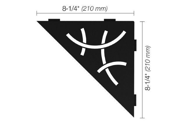 SHELF-E Triangular Corner Shelf Curve Design Aluminum Satin Black