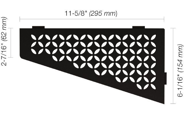 SHELF-E Étagère de coin quadrilaterale modèle Floral Aluminium Noir mat
