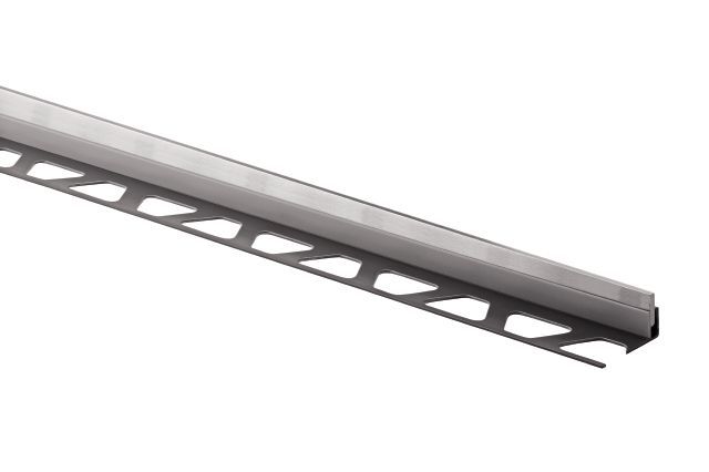 SHOWERPROFILE-SB 2-Part Tapered Edging Profile Stainless Steel (V2) Brushed 1/2" (12.5 mm) x 78-3/4"